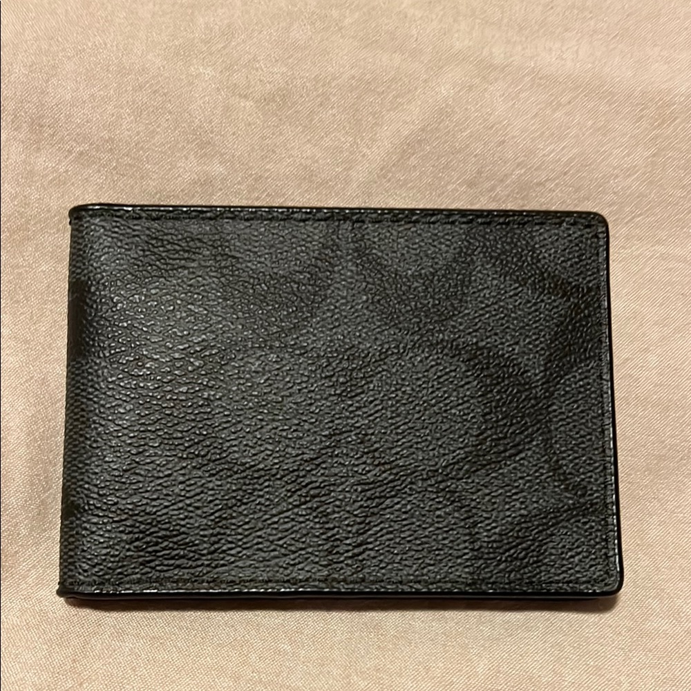 Coach Black Key Card Holder Leather Accessory